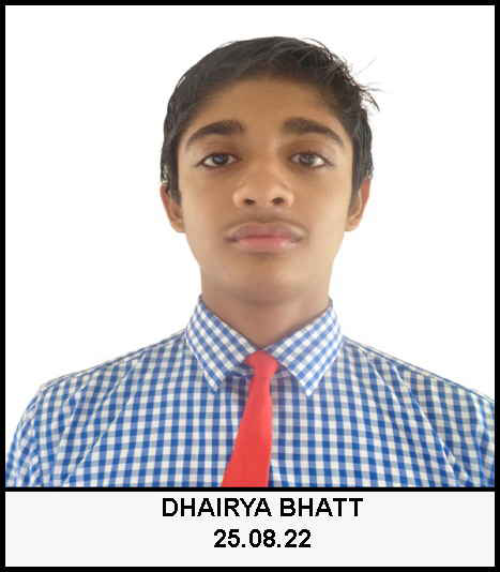 DHAIRYA BHATT, New Look topper, CBSE Pratapur
