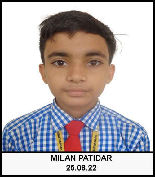 MILAN PATIDAR, New Look topper, CBSE Pratapur