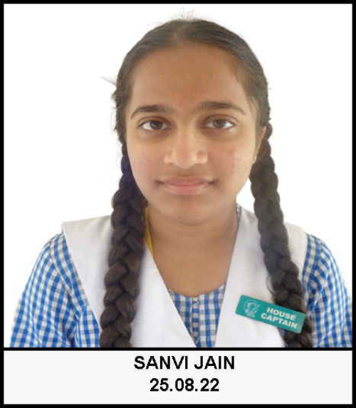 SANVI JAIN, New Look topper, CBSE Pratapur