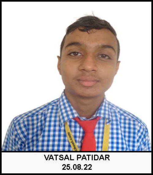 VATSAL PATIDAR, New Look topper, CBSE Pratapur